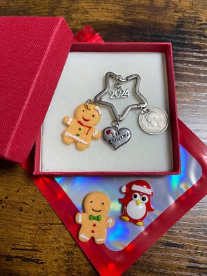 1. Erste Weihnachten Glück Sixpence Münze Lebkuchen Junge Mädchen Pinguin 2024 Stern