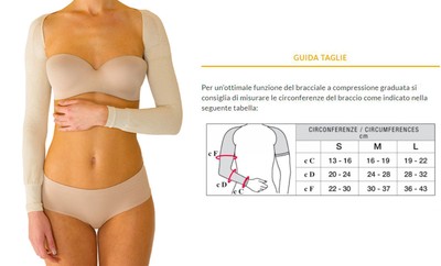 Solidea Maniche CHAMPAGNE lunghe SILVER WAVE SLIMMING SLEEVES 15/21 mmHg Art. 04