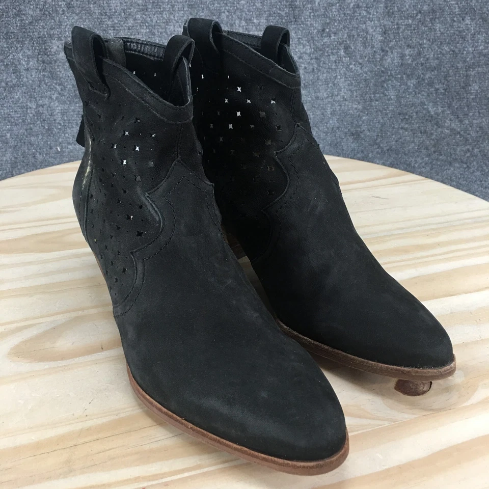 Botas occidentales Sam Edelman para mujer 8,5 negras Reynolds botín recortado cuero Foto 3 de 4