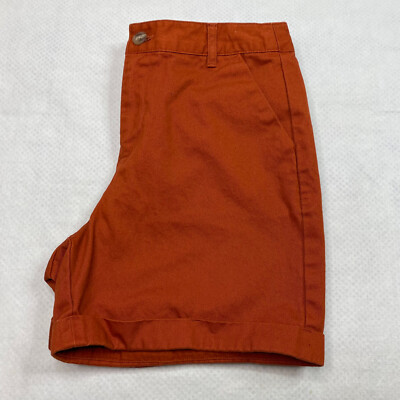 #ad Forever 21 Rust High Rise Shorts Sz S Rolled Hem Casual Minimalist Clean Girl $17.49