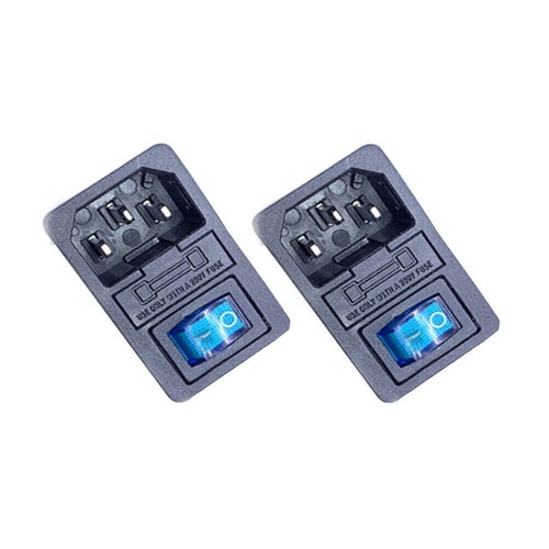 2 Stück 250V 10A Wippschalter mit Sicherung IEC320 C14 Eingang Netzschalter Stecker - Bild 6 von 15