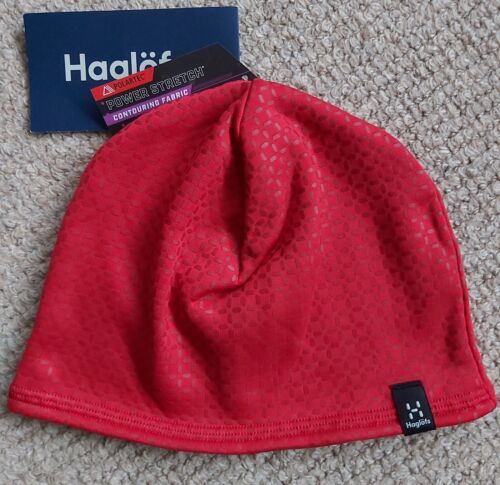 Véritable chapeau M/L HAGLOFS de Suède imprimé rouge écarlate crâne BEANIE POLARTEC toucher - Photo 1 sur 9