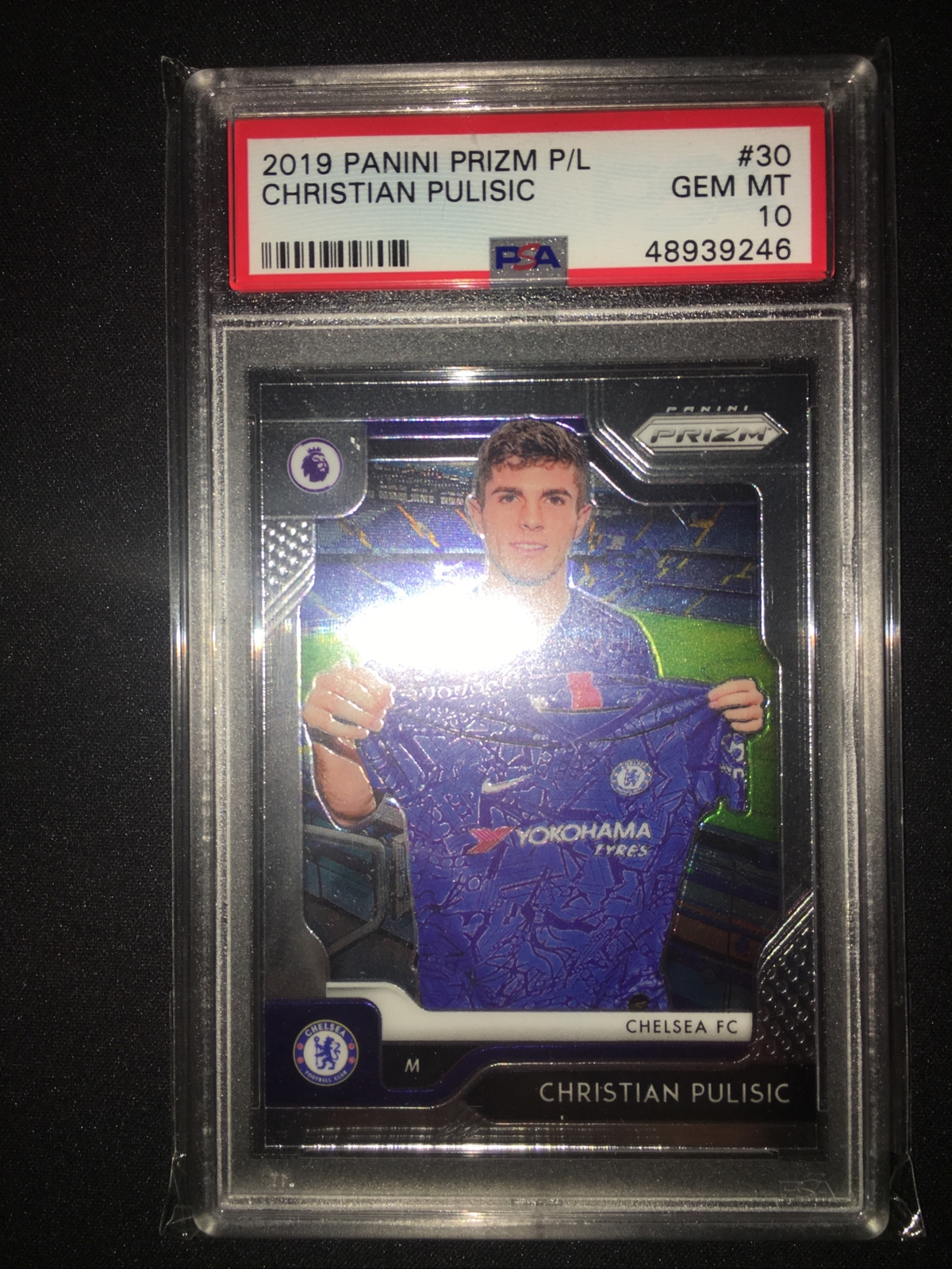 2019 Panini Prizm Premier League #30 Christian Pulisic RC Rookie PSA 10 GEM MT