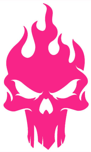 Flaming Skull sticker VINYL DECAL Biker Motorcycle Heavy Metal Death Goth - Picture 6 of 11