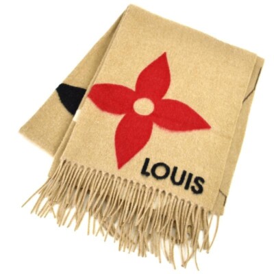Louis Vuitton Scarf The Ultimate M76382 Monogram Giant Beige Scarf