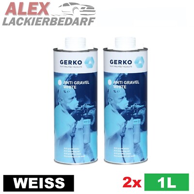 2x 1 Liter GERKO UBS Steinschlagschutz WEISS Konservierung Unterbodenschutz