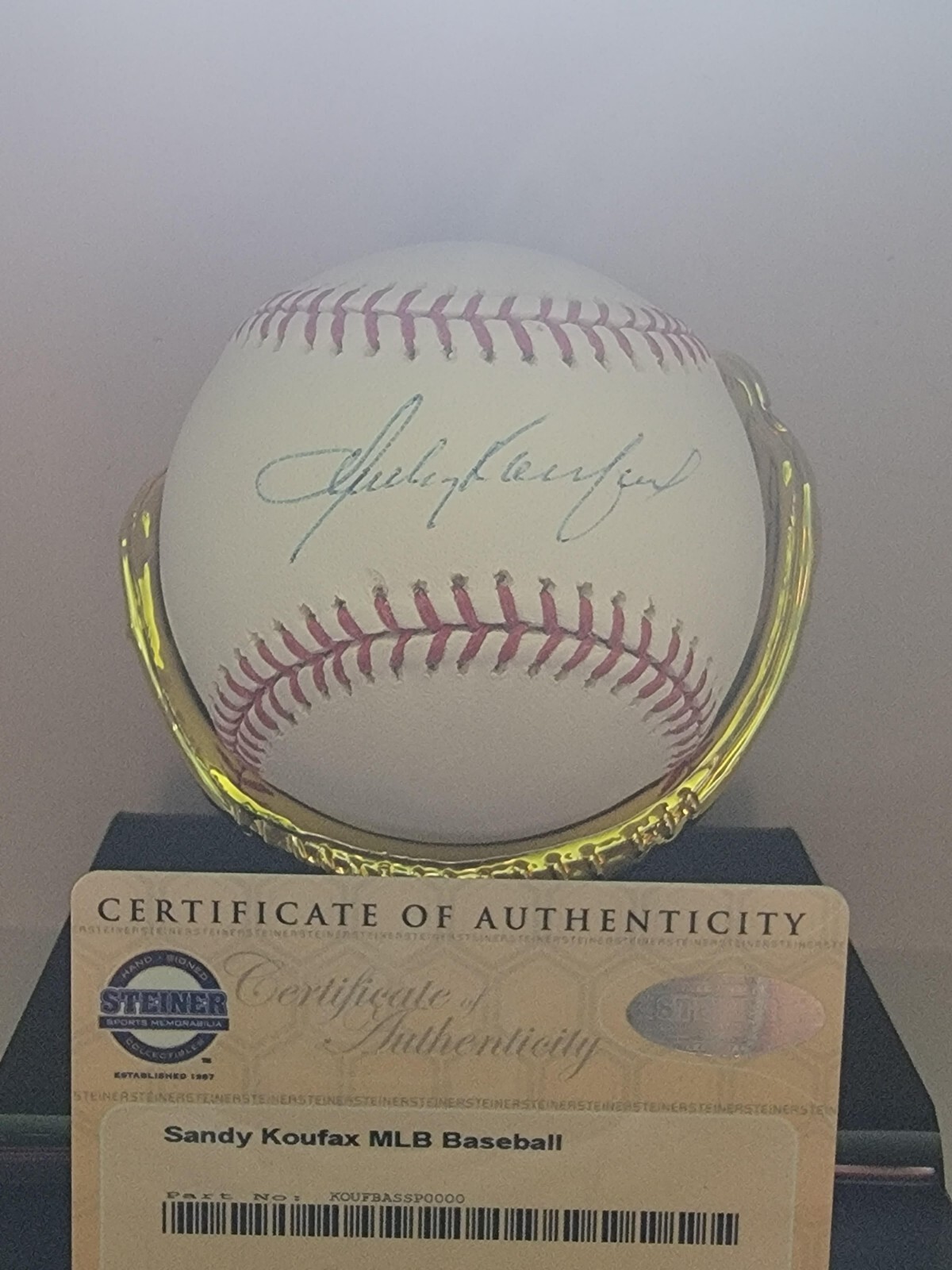 Sandy Koufax Autographed Signed Los Angeles Dodgers Baseball with Steiner Sports COA and MLB 