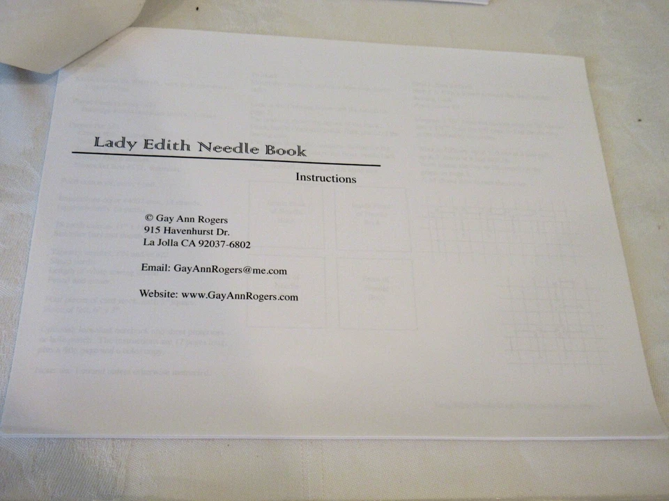 Gay Ann Rogers LADY EDITH NEEDLE BOOK Needlepoint/Ctd Thread Pattern - Image 2 of 2