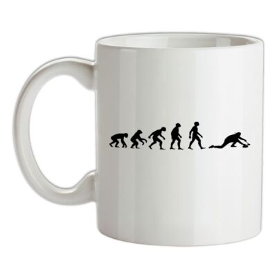 Evolution Of Man Curling - Keramiktasse - Wintersport Ice Curl Lockenstab