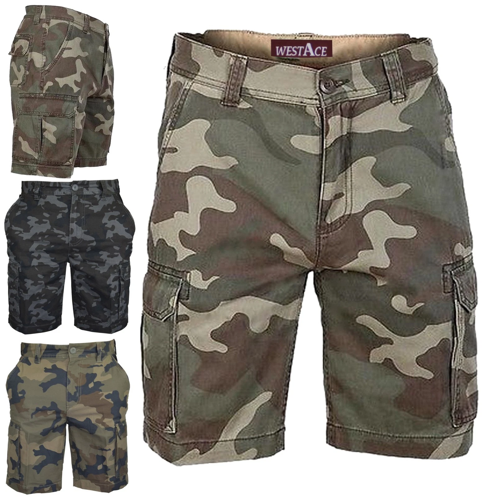 MENS ARMY CASUAL WORK CARGO COMBAT CAMOUFLAGE SHORTS COTTON CHINO HALF PANT CAMO
Opens in a new wind