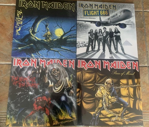 Iron Maiden Vinyl LP Bundle Fear Flight 66 Piece of Mind & Number Of The Beast