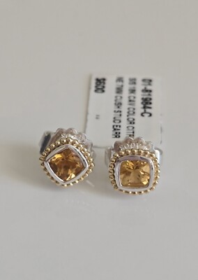 LAGOS-RITTENHOUSE zweifarbige Citrin Ohrstecker Sterlingsilber & 18 Karat Gold 600 $