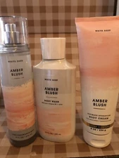 BATH AND BODY WORKS Amber Blush Body Cream, Gel And Frag Mist