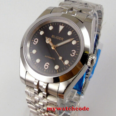 39mm BLIGER black dial sapphire glass luminous PT5000 NH35A automatic mens watch
