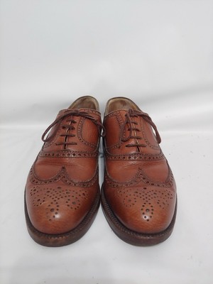 A. Testoni Basic Brown Leather Wing Tip Oxford Shoes     Size: 9M A. Testoni Brown Tan Nubuck Leather Wingtip Brogue Lace-up  main image 4