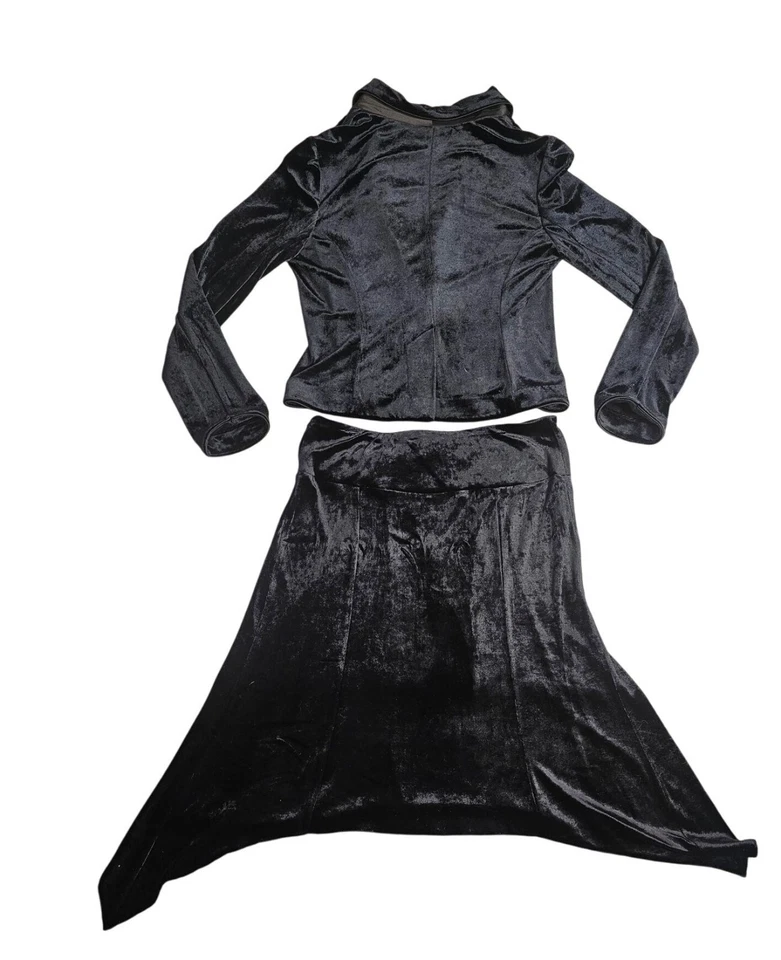 Conjunto de Traje De Colección Y2K Express Terciopelo Negro Bruja Asimétrico Capricho Talla S Foto 4 de 4