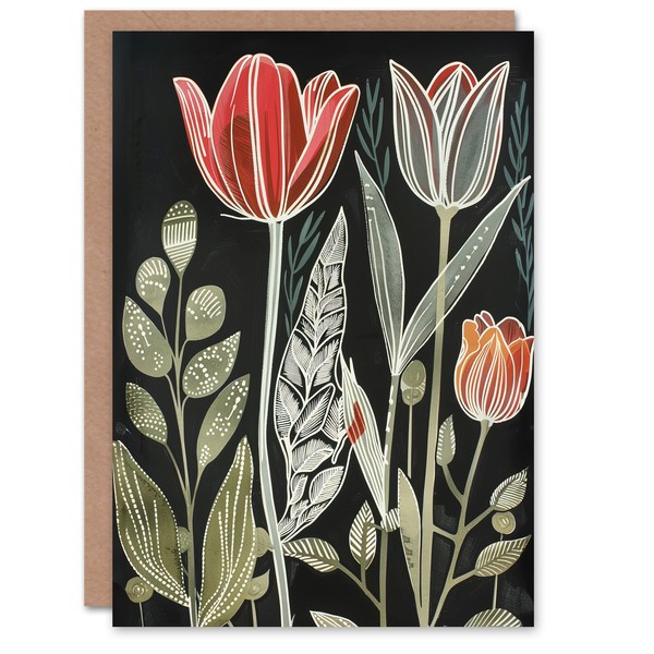 Blumen Botanisch Einfach Fett Gedruckt BläTter Elegant Geburtstagskarte-image