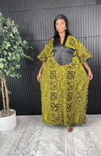 African Ankara Kaftan Boubou Dashiki Maxi Dress FREE SIZE: One Size Fit All 