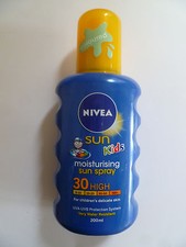 NIVEA KIDS MOISTURISING SUN LOTION SPRAY 200ML SPF 30 50 COLOURED WATER RESISTAN