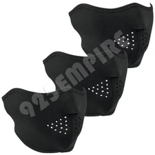  3 Pack Black Neoprene Half Face Mask Reusable Washable Lot