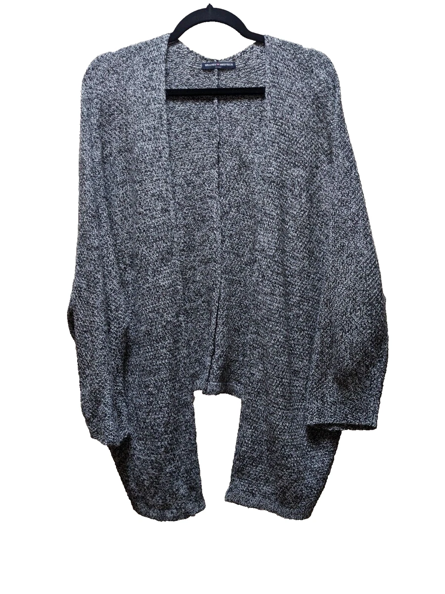 Brandy Melville Speckled Gray Caroline Open Wrap Cardigan Sweater One Size