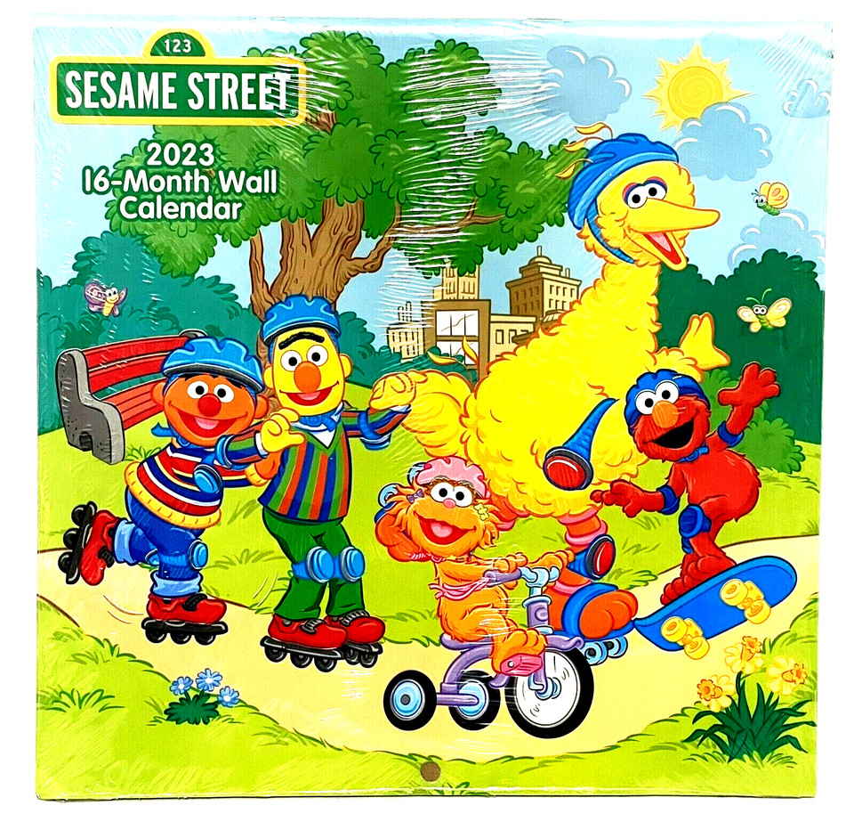 123 Sesame Street 2023 Wall Calendar 16 Month 10" X 20" | eBay