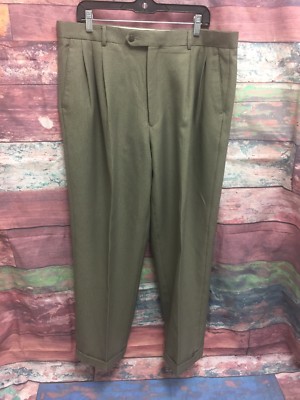 Vanderbilt Grey Cuffed Polyester Dress Pants Men's Size 40 Regular*