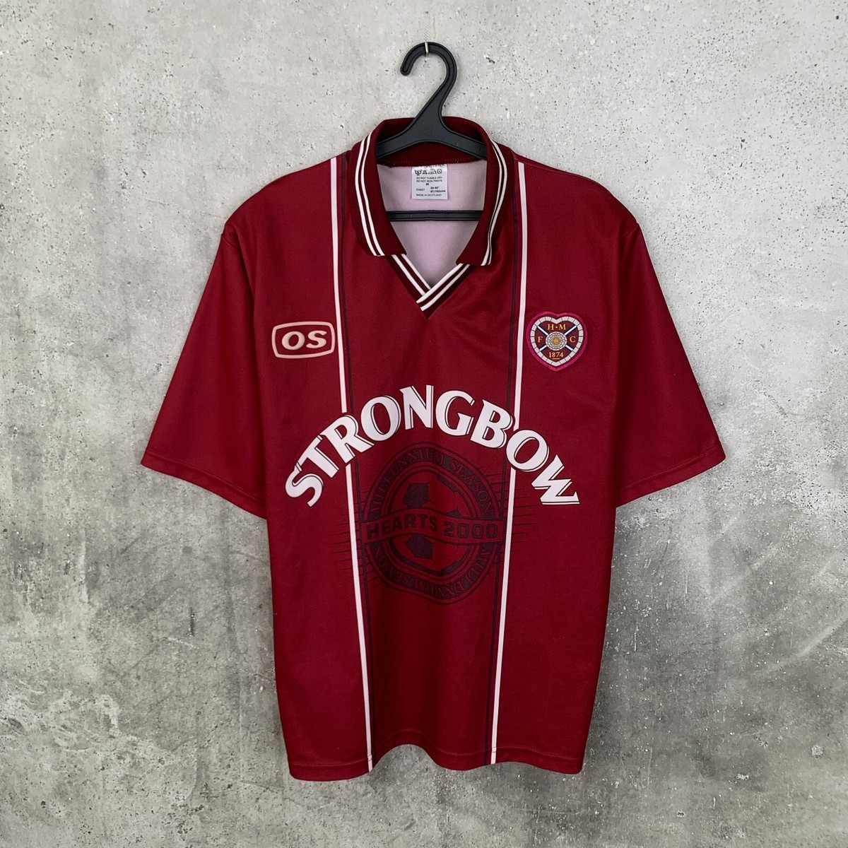 Maillot De Foot Heart Of Midlothian Domicile 1999-2000 - Taille M - Équipe D'Écosse