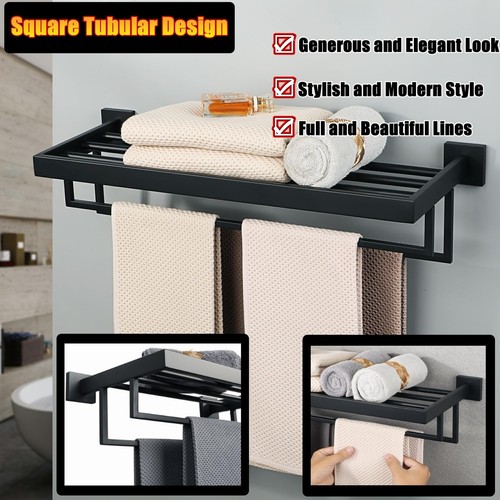 Towel Racktowel Hanger Towel Shelf With Double Towel Bars For Bathroom And Lavat - Picture 5 of 6