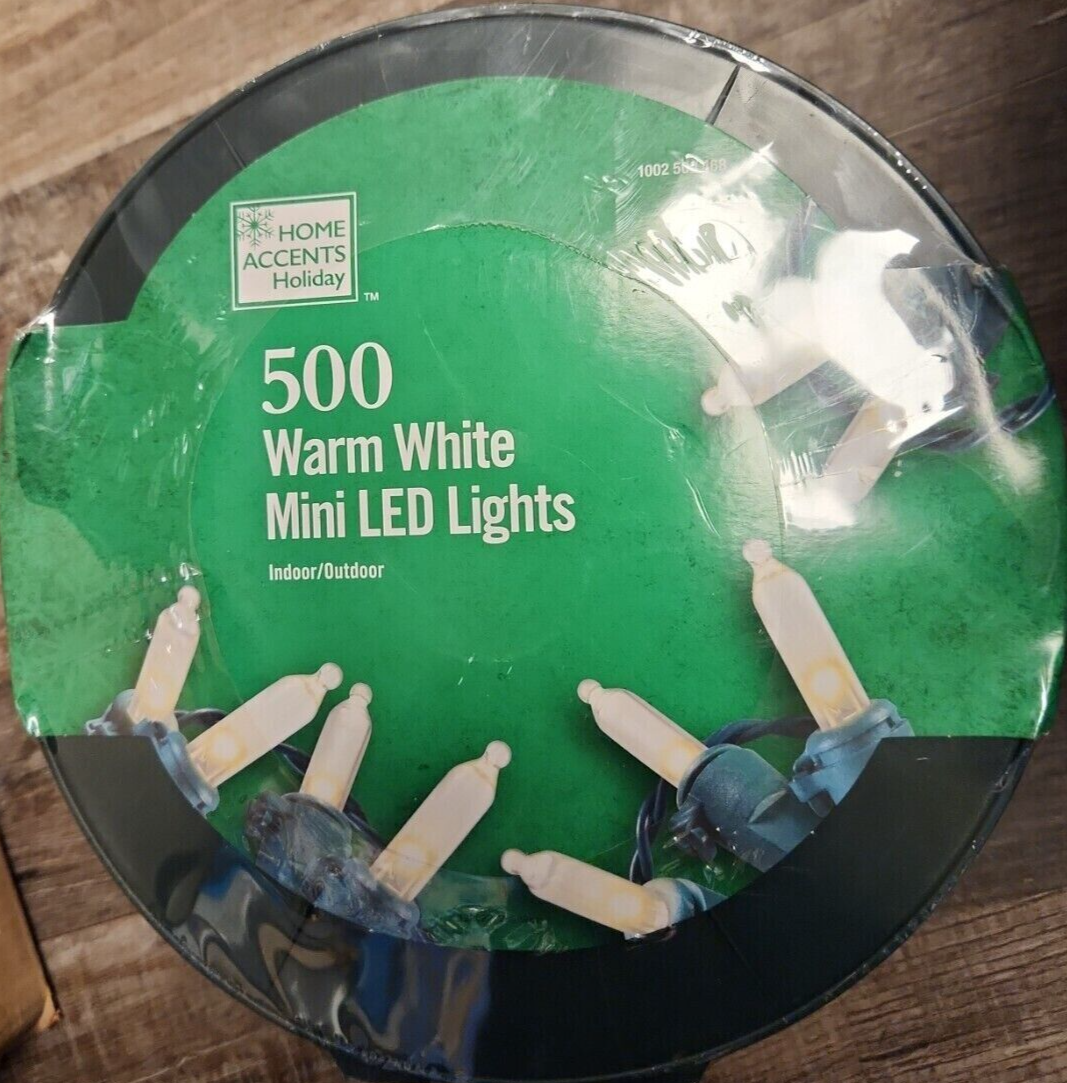 Home Accents Holiday 500 Ct Mini LED Warm White Mini Lights Christmas