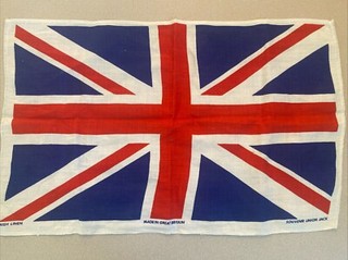 Souvenir Union Jack Wall Flag 29.5" X 18.5" Made In Great Britain Irish Linen EC