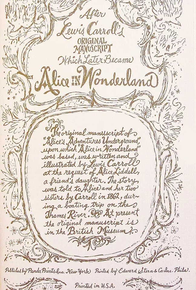 ALICE IN WONDERLAND Rare ADVENTURES UNDER GROUND Lewis CARROLL ART us MANUSCRIPT - Image 4 of 4