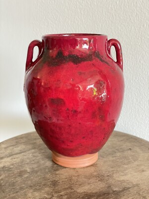 Ben Owen III Chinese Red Cabernet Tang Vase Redware 1995