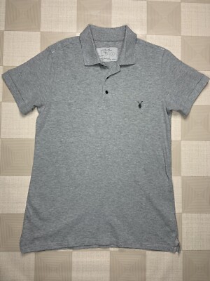 Allsaints Herren Poloshirt grau Fight-Club Größe L guter gebrauchter Zustand