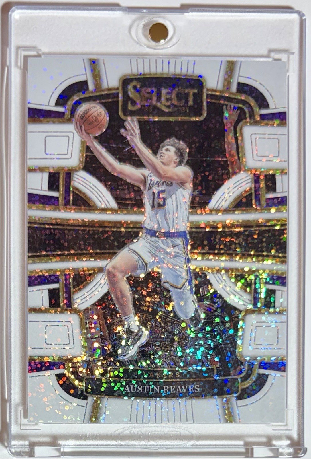 Panini 2023-24 Select Concourse Prizm Austin Reaves #52 Los Angeles Lakers view 2
