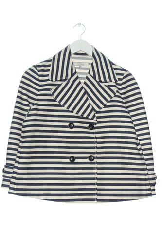 ZARA Blazer corto Mujeres Talla EU 38 blanco puro-azul oscuro look casual
