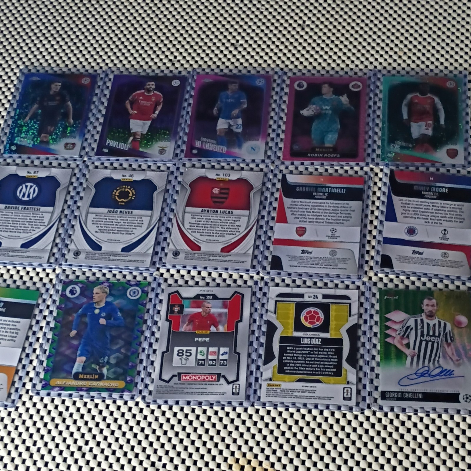 Topps 2023-26 UCL 15-Card Lot Chrome/Finest/Merlin/Prizm #’d Chiellini Auto/99 view 13