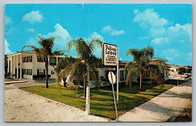 #ad Vintage Pelican Lodge Lido Beach Sarasota FL Postcard 1967Roosevelt Dr $2.95
