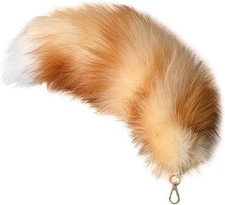 Fluffy Fur Wolf Tail Keychain Black Red Purple Fox Tail Key Chain Cosplay Toy Co