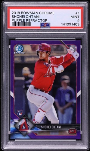 2018 BOWMAN CHROME SHOHEI OHTANI PURPLE REFRACTOR ROOKIE AUTO RC /250 PSA 9