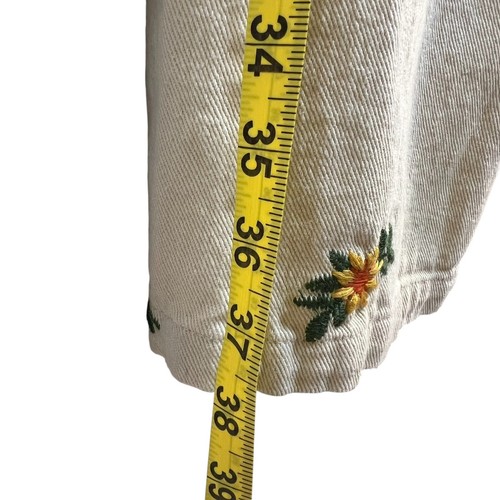 Cider Corduroy Overalls Cottagecore Floral Embroidery Ditsy Cream Cozycore Daisy - Picture 15 of 15