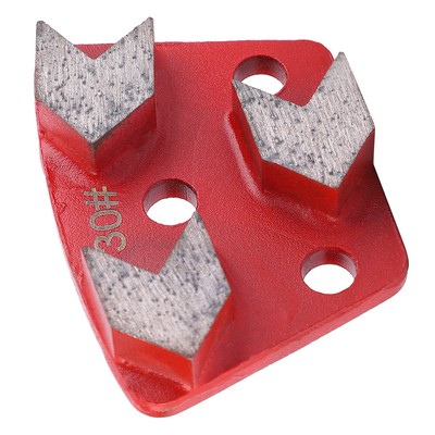 3 ZÄHNE 3PCS Trapezoid Floor Grinding Pad Disc 30 Grit Metal CU