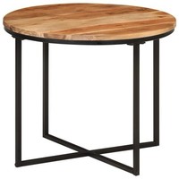 Couchtisch 55X55X45 Cm Massivholz Akazie Und Eisen Beistelltisch