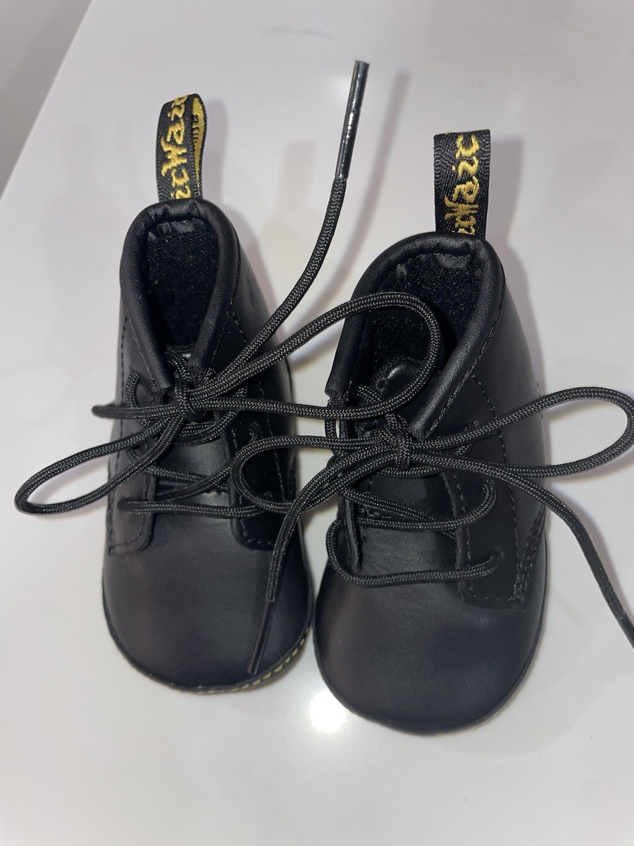 Baby Boys Doc Martens 1460 Black Crib Shoes Booties Size NEW No