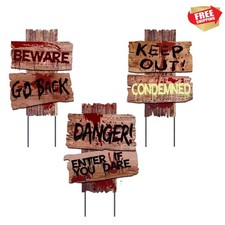 Halloween Decorations, 3 Pack 15" x 12" Yard Signs Stakes Props Outdoor Decor...