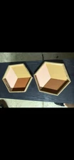 Set Of 2 Geometric Multicolor Trays