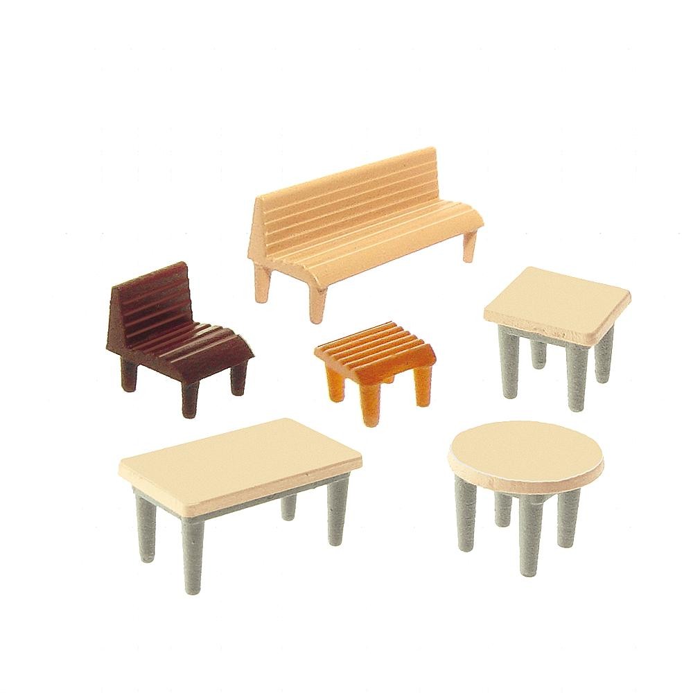 Faller 272440 - 1/160 / N 7 Tables, 24 Chairs, 12 Benches - New