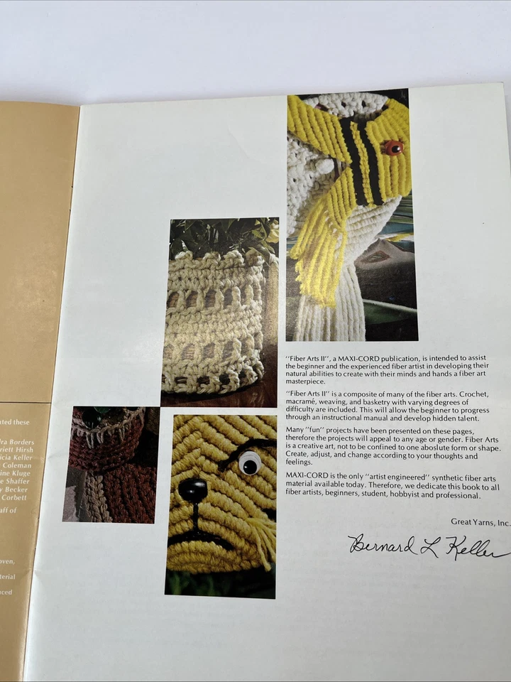 Fiber Arts II MAXI-CORD Crochet Basketry Weaving Home Decor Animals - 1977 - Image 4 of 4