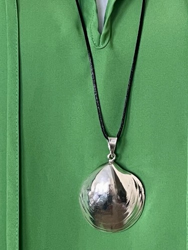 Vintage 925 Sterling Silber Muschel großer Anhänger Mexiko