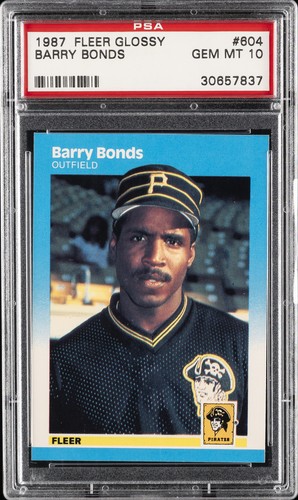 1987 FLEER GLOSSY #604 BARRY BONDS ROOKIE RC PSA 10